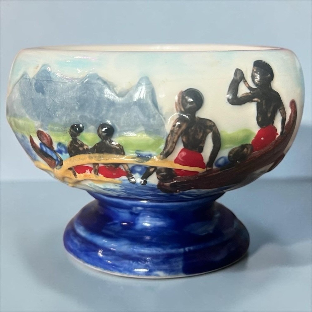 Vintage 50s Skipper Kent's Polynesian Tiki Bar Outrigger Bowl Mug San Francisco